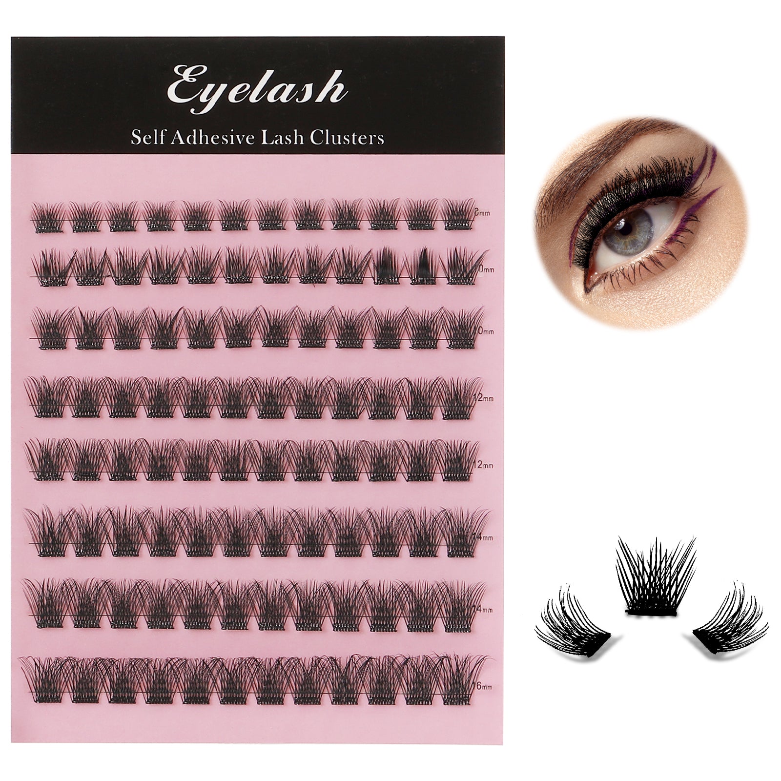 Perfectkey Series B Eyelashes Cluster Lashes DIY Eyelash Extension D Curl Long Individual Lashes