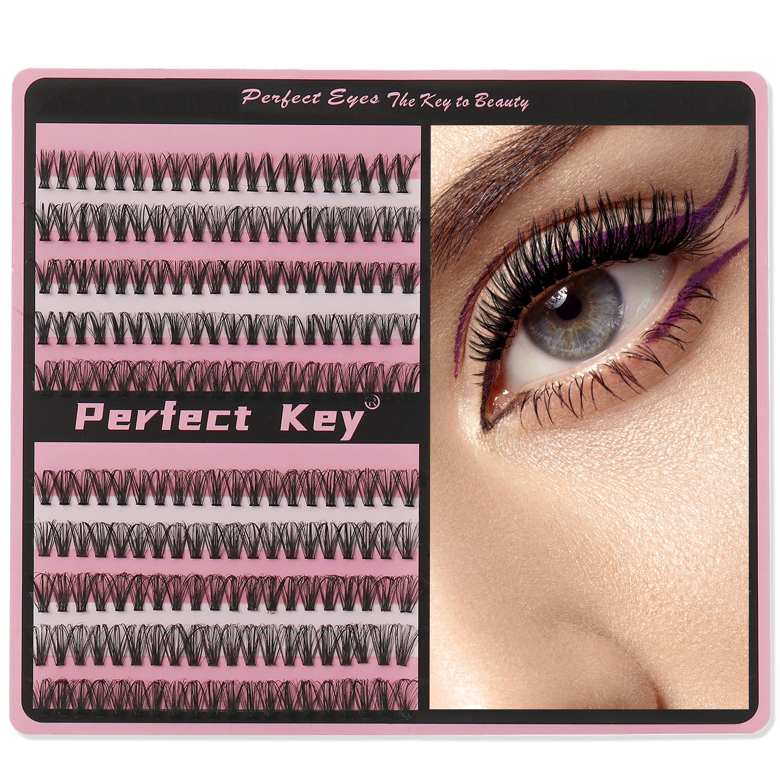 Perfectkey 30/40D Eyelashes Cluster Lashes 180pcs DIY Eyelash Extension D Curl Long Individual Lashes