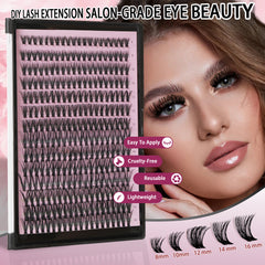 PerfectKey 40P Eyelashes 200pcs Cat Eye DIY Lashes Natural Look False Eyelashes Fluffy Strip Lashes