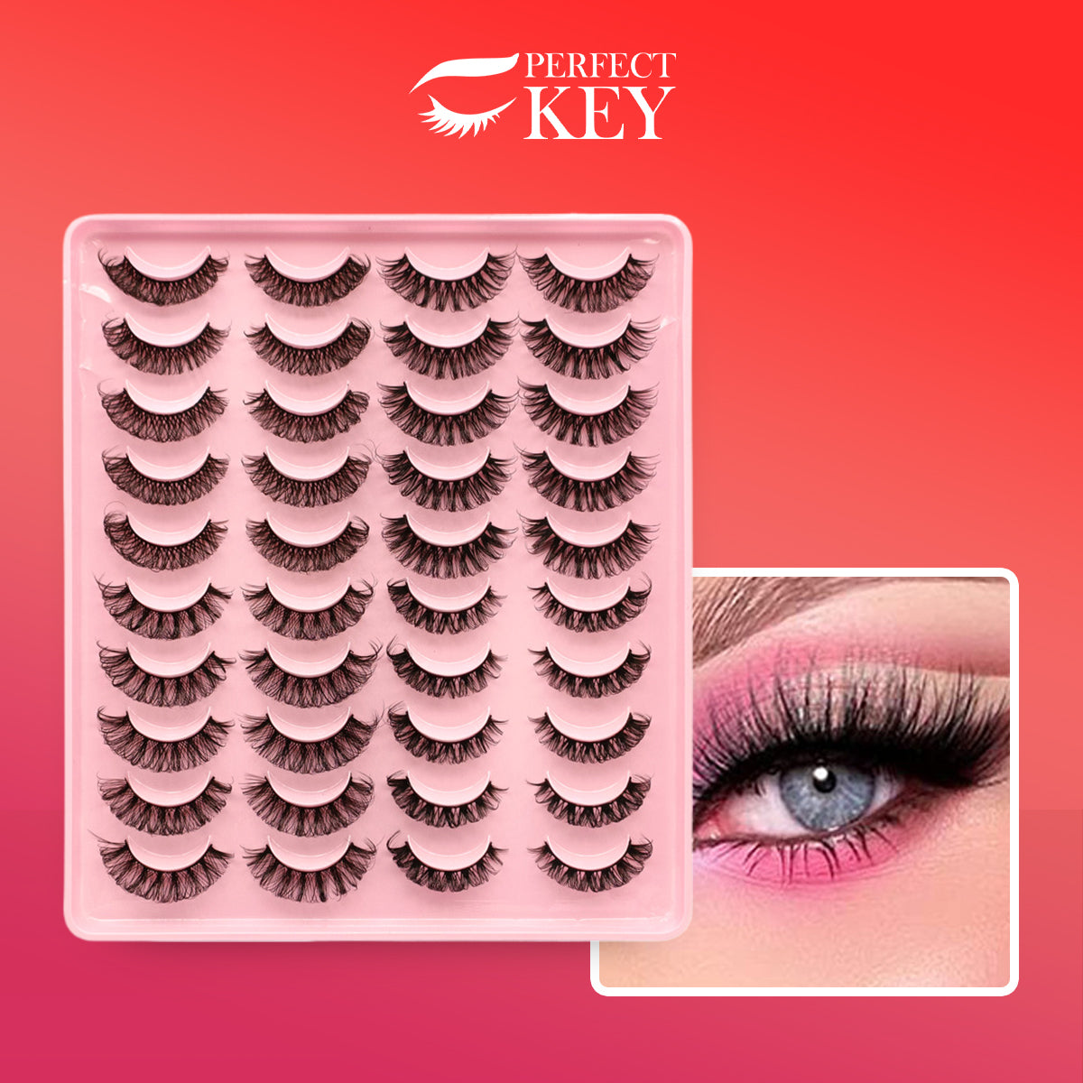 3D Fluffy, Thick & Natural False Eyelashes 10 / 20 Pair Set