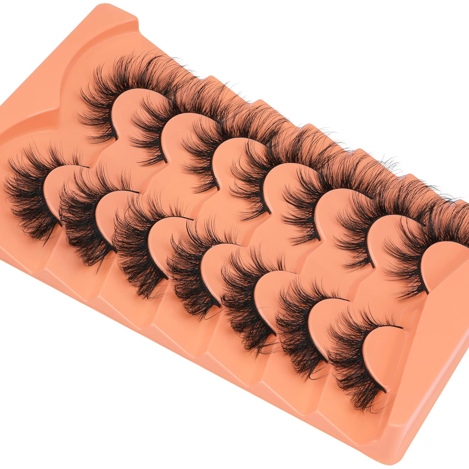 Wispy Lashes Natural Look Fake Eyelashes Cat Eye Lashes Mink Fluffy Strip False Lashes Fox Eye Lashes Pack 7 Pairs