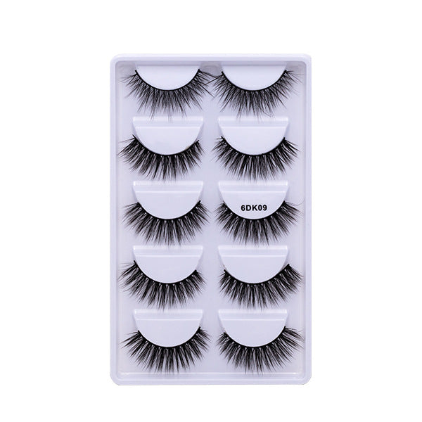 Five 3D pairs of European and American false mink hair thick curl eyelashes