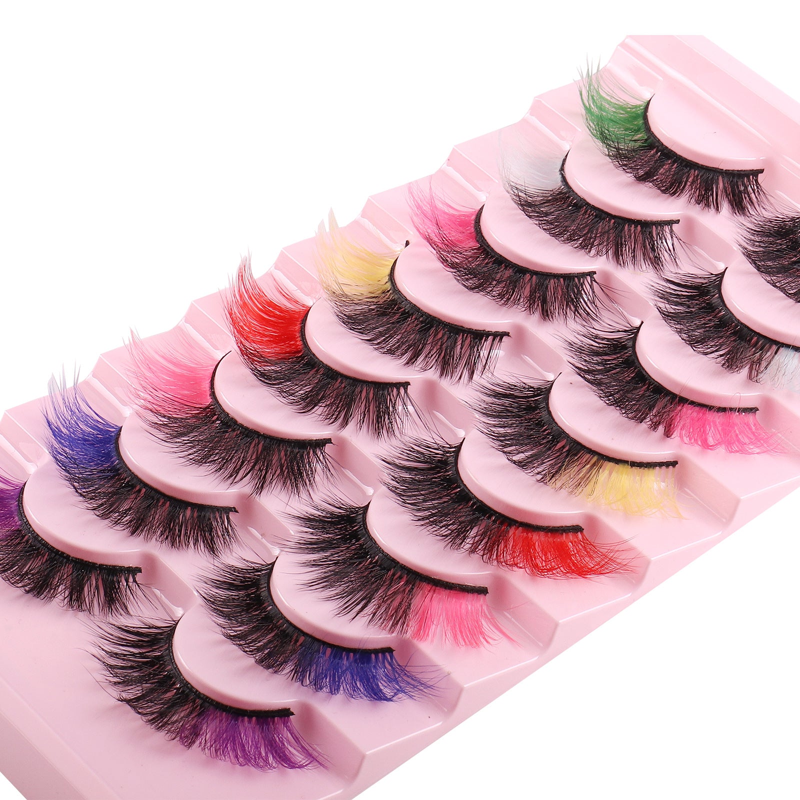 8 pairs of color imitation mink hair natural curl 8D false eyelashes